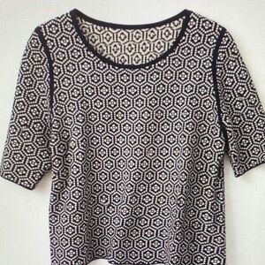 Geometric Patterned Black and White Top